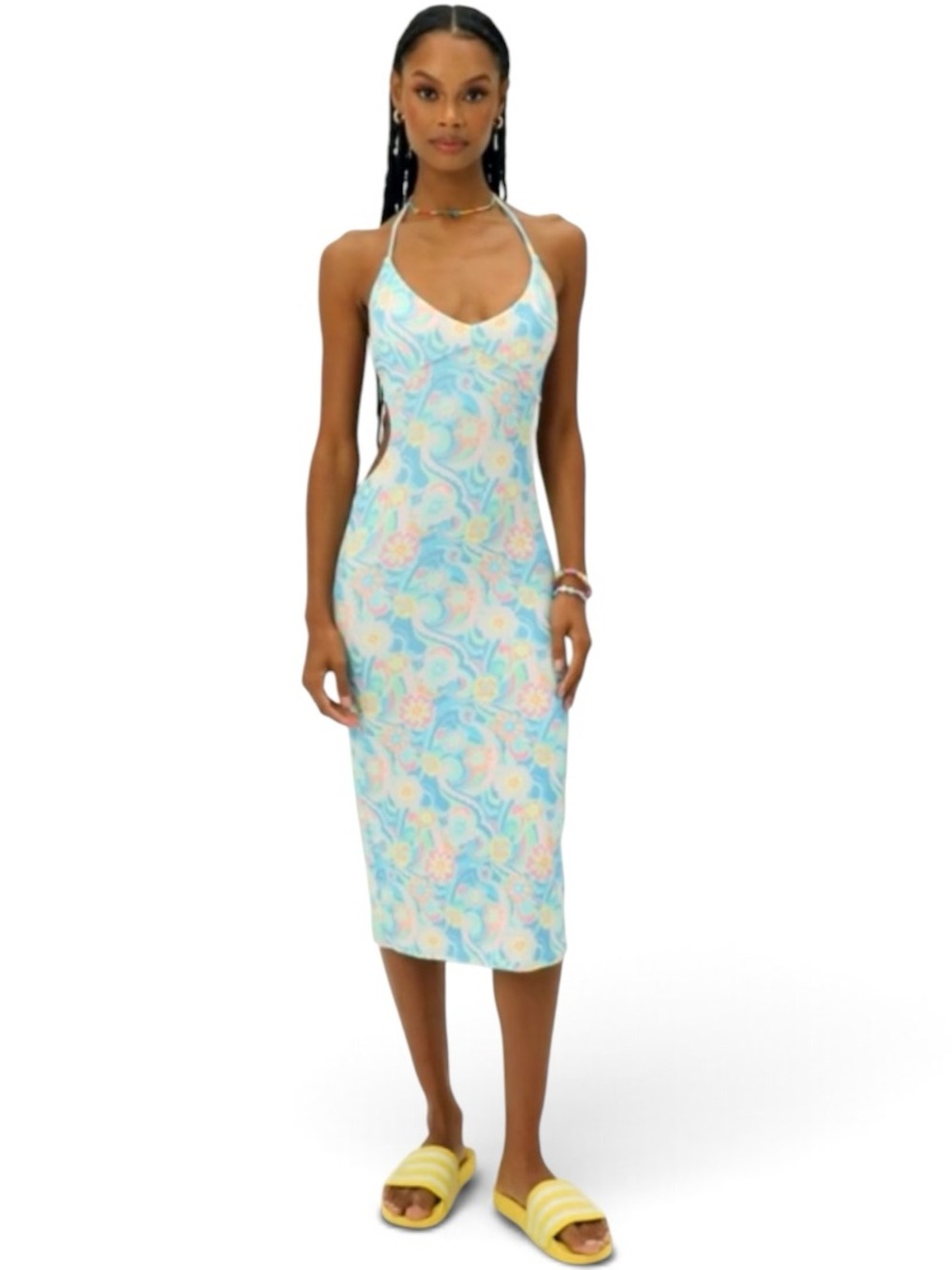 Frankie’s Bikinis Benatar Terry Halter Dress In Sunshower